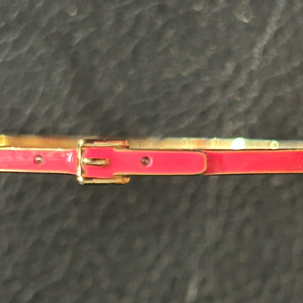 Michael Kors Pink Enamel and Gold Buckle Design Bracelet - Picture 5 of 16